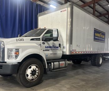 Goodyear commercial box truck in for repair