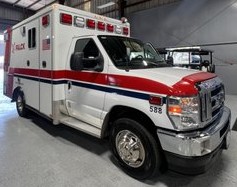 Finished ambulance after collision repair and refinishing